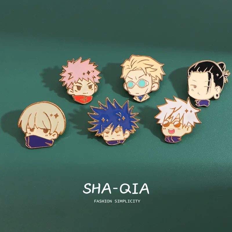 Anime Jujutsu Kaisen Satoru Gojo Inumaki Toge Geto Suguru Itadori Yuji Fushiguro Megumi Nanami Kento Cosplay Metal Brooch Badge