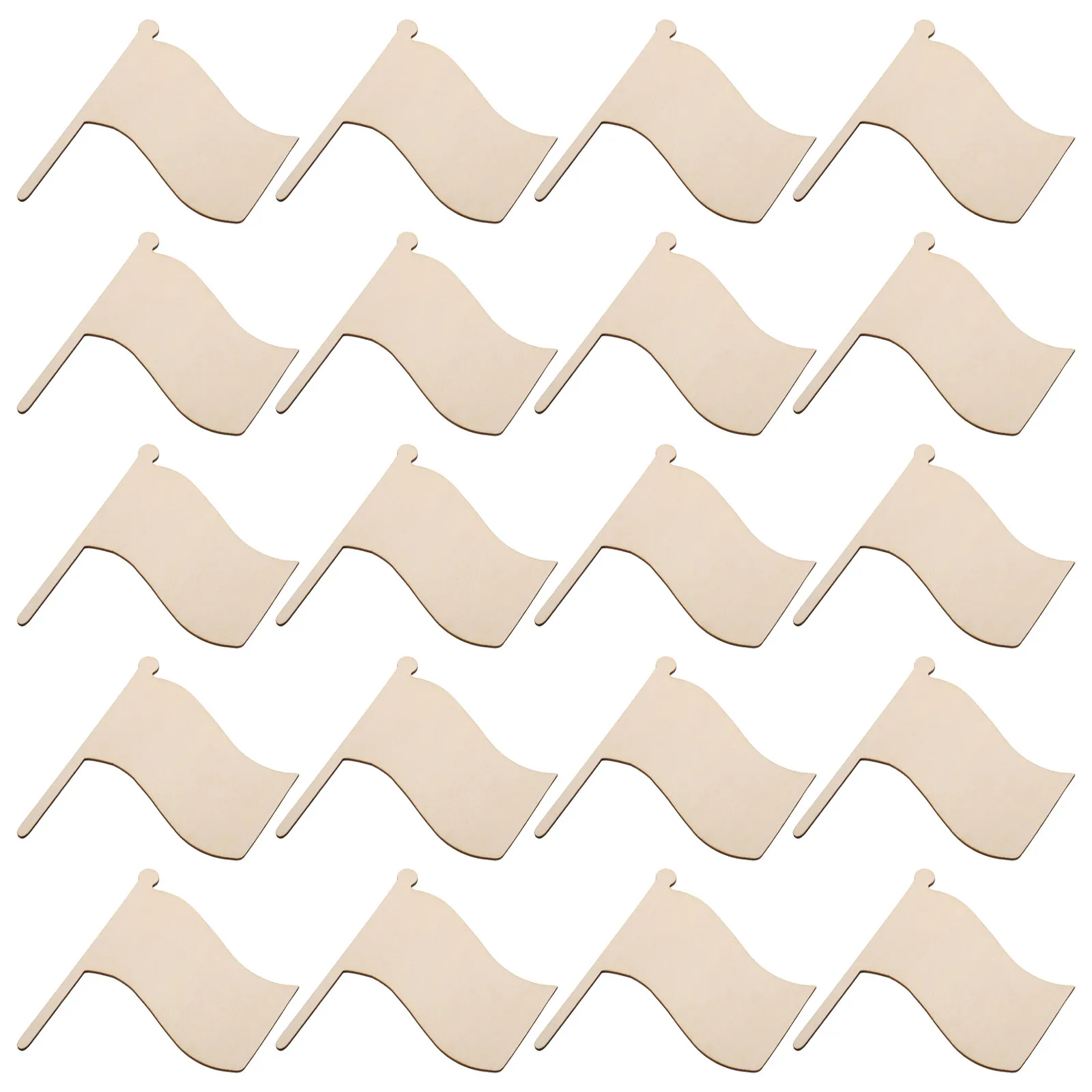 20Pcs 4 Inch Unfinished Wooden Flag DIY Craft Kit for Kids Painting Independence Day Home Decoration Wooden Flag Ornaments