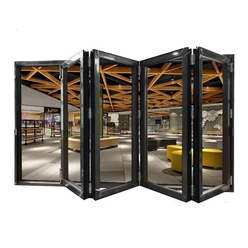 ستائر زجاجية، أبواب تقسيم الشرفة، أبواب بانورامية مزدوجة قابلة للطي، قابلة للطي، حديثة #1