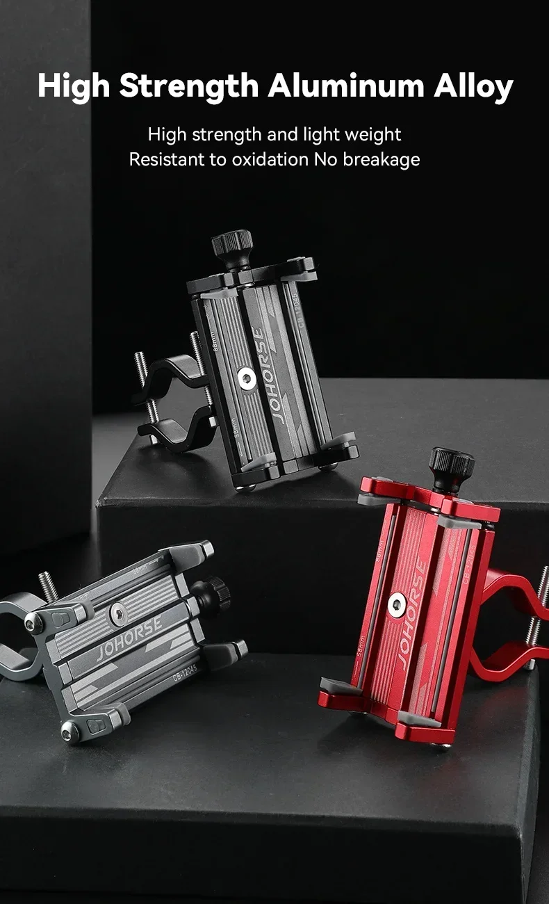 Universelle Fahrrad-Handyhalterung aus Verstellbarem Aluminiumlegierung für Roller und Fahrräder mit Halterungsbasis und Clip – Detail 3