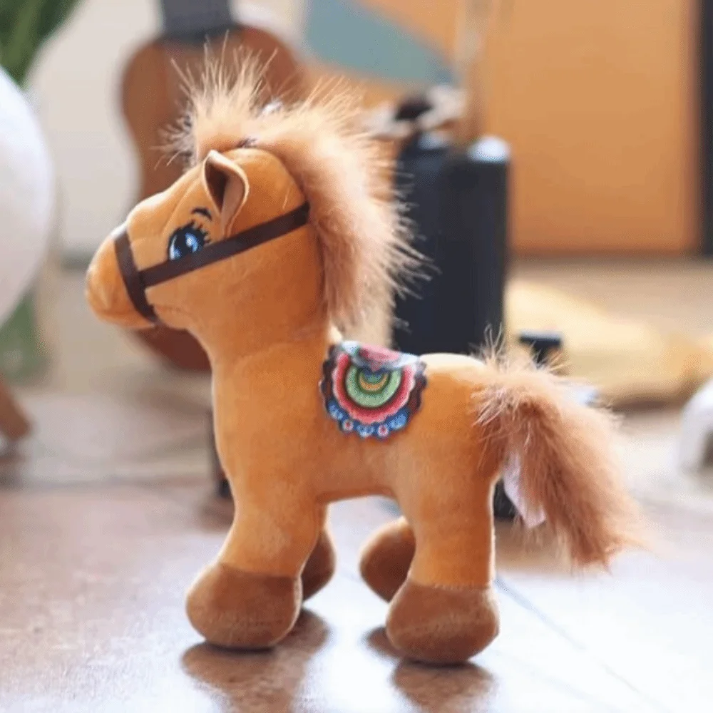 Unique Cute Stuffed Animal Horse 12/17cm Year of The Horse Horse Simulation Pony Soft Zodiac Horse Pendant Children Gift