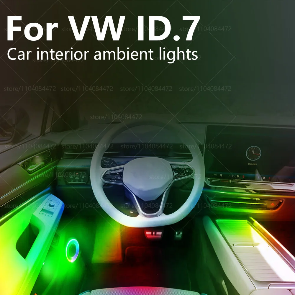 

Для Volkswagen ID.7 22in1 RGB интерьер автомобиля акриловые автомобильные окружающие освещение RGB скрытая акриловая полоса украшения атмосфера аксессуары