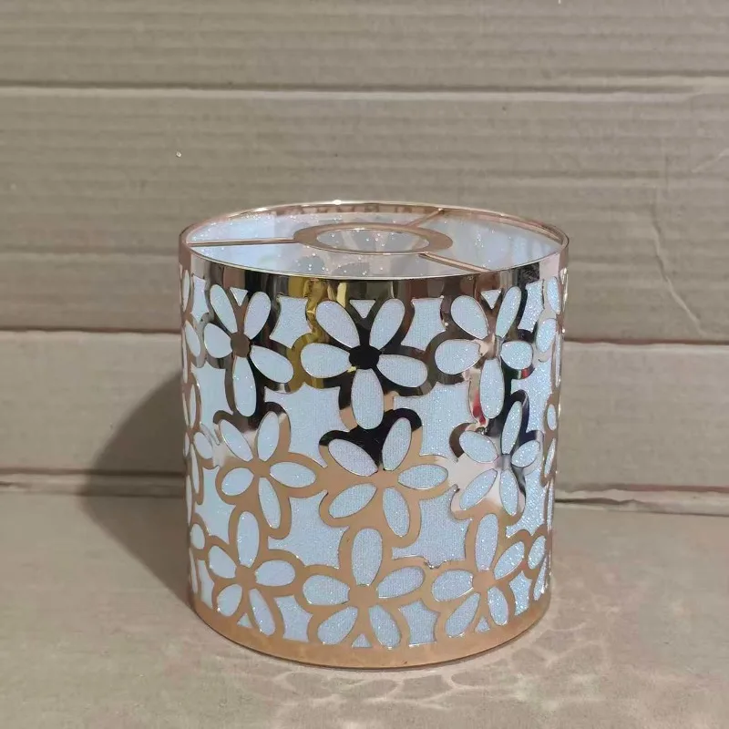 Hollow Pattern Creative Lampshade Five-Leaf Flower Earth Flower White Gold Color Lampshade DIY Chandelier Cover Home Decor