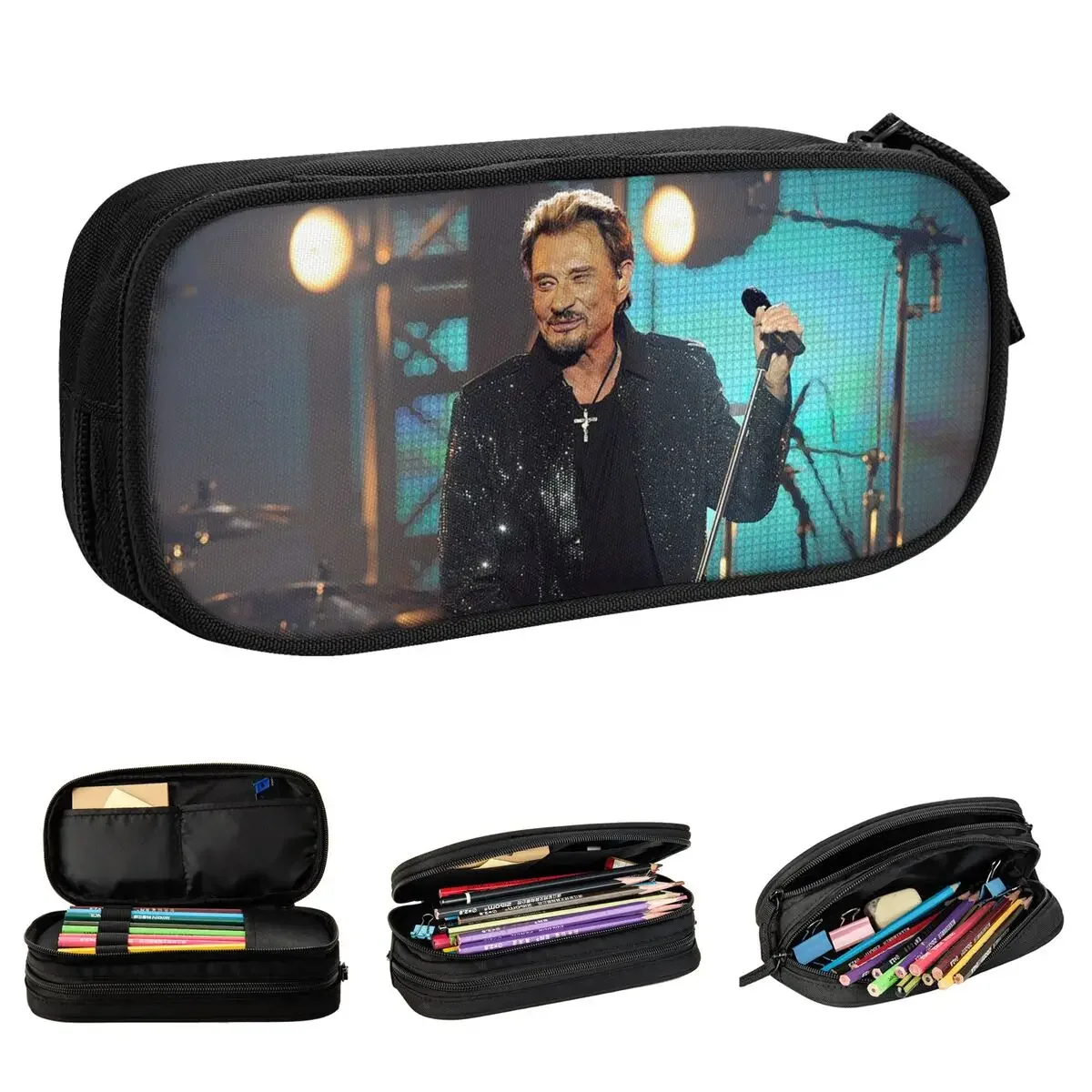 

Hallyday Singer Pencil Cases Pencilcases Pen Box for Girls Boys Big Capacity Pencil Bags Student School Zipper Stationery