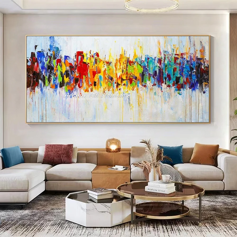 Arthyx,Large Handpainted Abstract Oil Painting on Canvas,Wall Picture,Modern Art Poster,Living Room Home Decoration,Best Artwork