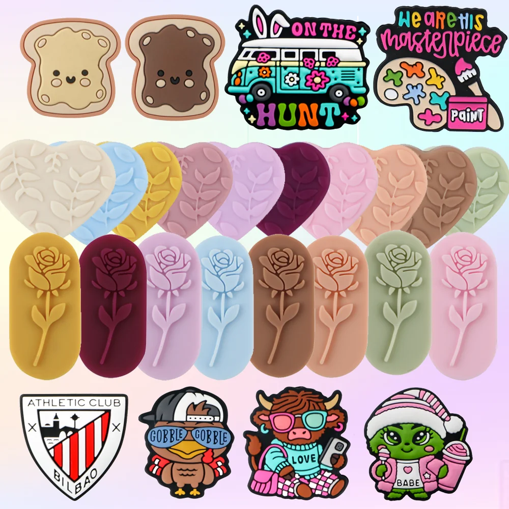 

15pcs Leaf Solid Color Heart-Shaped Silicone Beads Set For Making Jewellery DIY Bracelet Necklace Earring Accessories