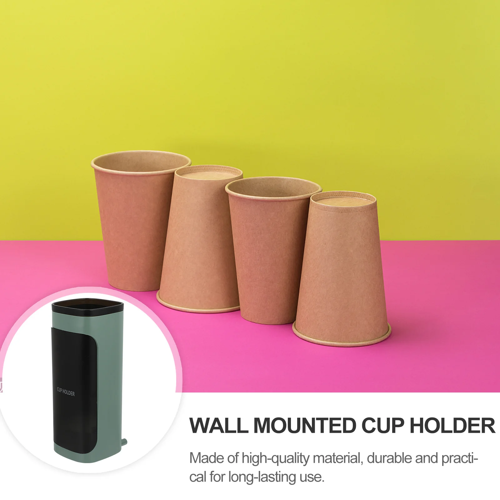 

1Pcs Disposable Cup Dispenser Paper Cup Storage Rack Wall Mounted Holder Adhesive Organizer for Home Cafe Office