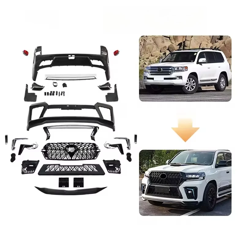 Bodykit for 2016-2020 LC200 to E Model DRL Bumper Grill Exhaust Facelift Accessories for  Land Cruiser 200 Upgrade E Model