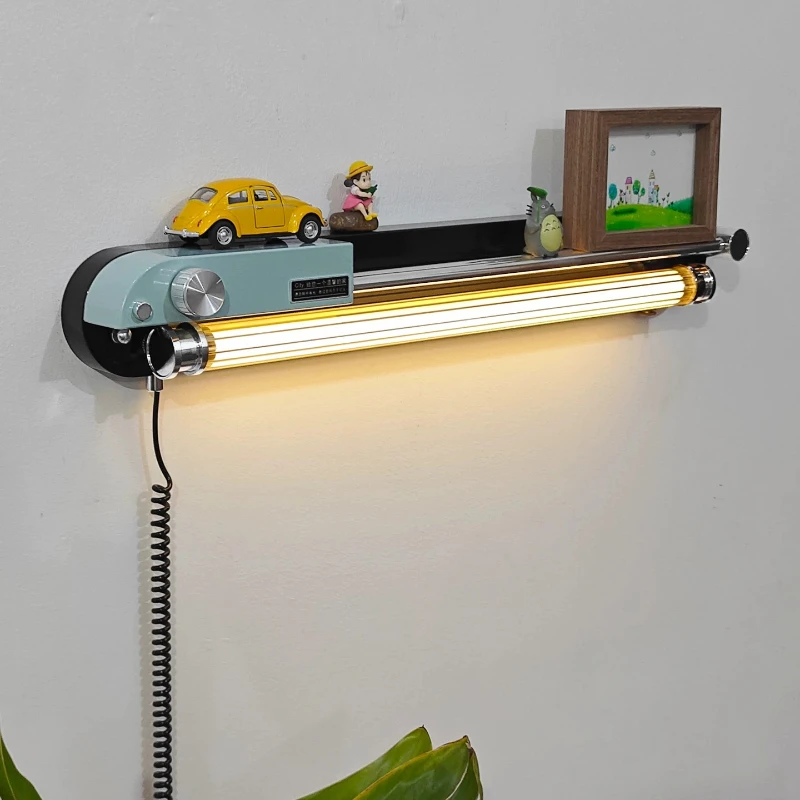 Japanese Iron Acrylic Vintage LED Wall light Decor Home long strip Wall Lamp knob dimming For Bedroom Villa Dining living Room