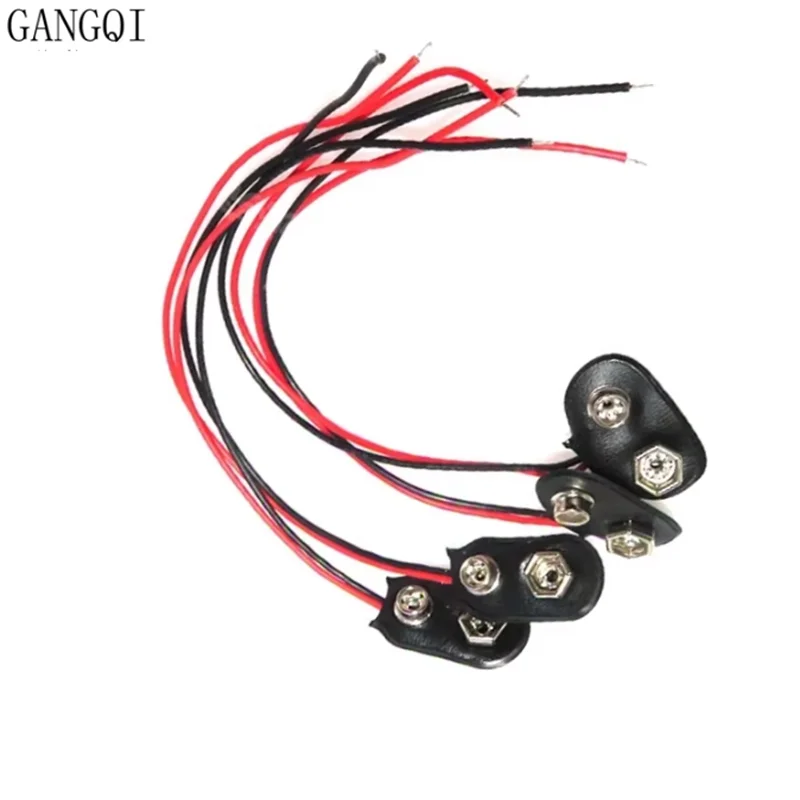 10PC 9 V Battery Buckle 6F22 Battery Holder Type T And I Cable Connector Line length 15CM DIY Tool Part