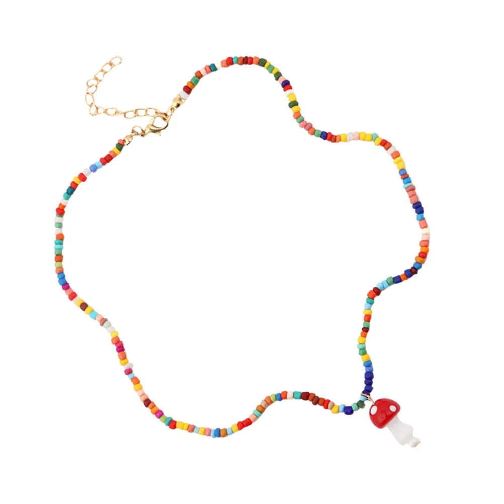 

1pc Colorful Beaded Necklace Chic Collarbone Chain Elegant Bohemian Style Jewelry For Women Unique Necklace Wedding Party Gift