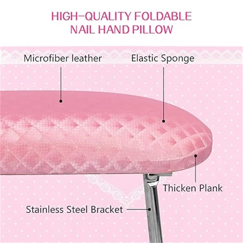 Nail Arm Rest Professional Microfiber Leather Manicure Hand Pillow Nail Hand Rest Cushion Holder Nail Salon Pad Iron Leather