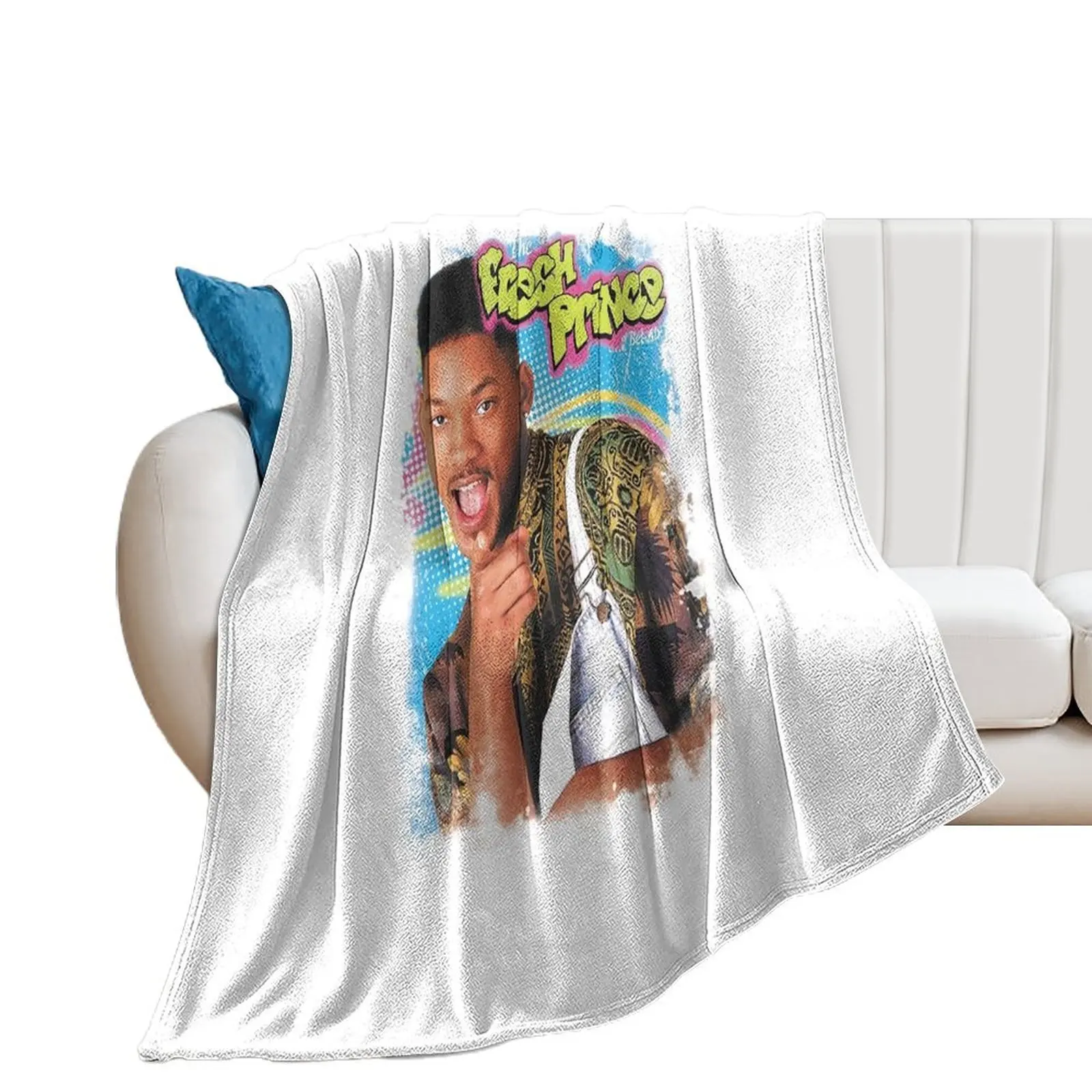 The Fresh Prince of Bel-Air White Gift For Fan, Gift T-Shirt For Women, Kids, Adults Men, Halloween day, Thanksgiv Throw Blanket