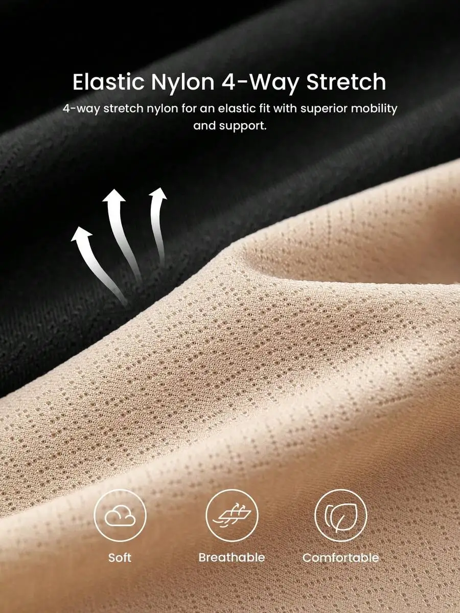 

High-Waist Boyshort Shapewear Shorts With Tummy Control Soft Breathable 4-Way Stretch Nylon