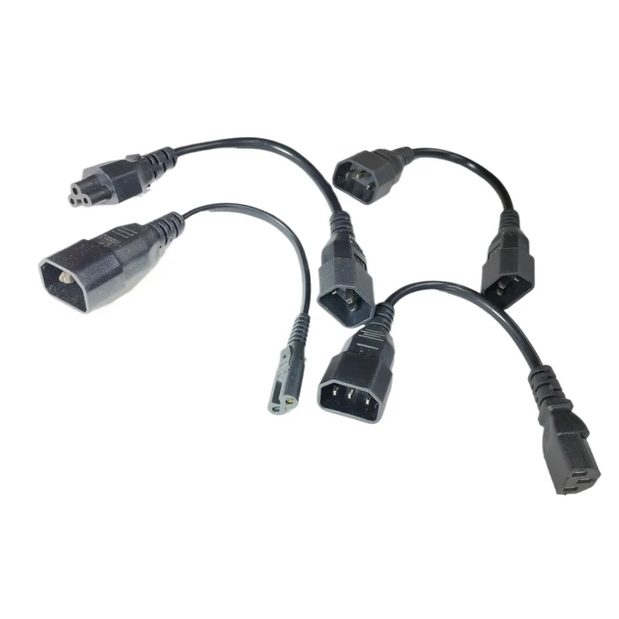 

IEC320 C14 to C5 C7 C13 Male Female PDU PSU Computer Adapter Convter ATX Power Extension Cord Cable 20cm