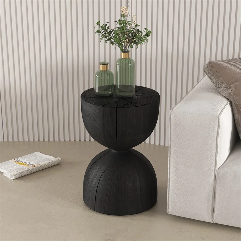 الشمال الخشب الطبيعي الجذع البراز شجرة مستديرة شريحة طاولة جانبية سجل مقعد عثماني غرفة المعيشة ريفي جذع شجرة ديكور #3