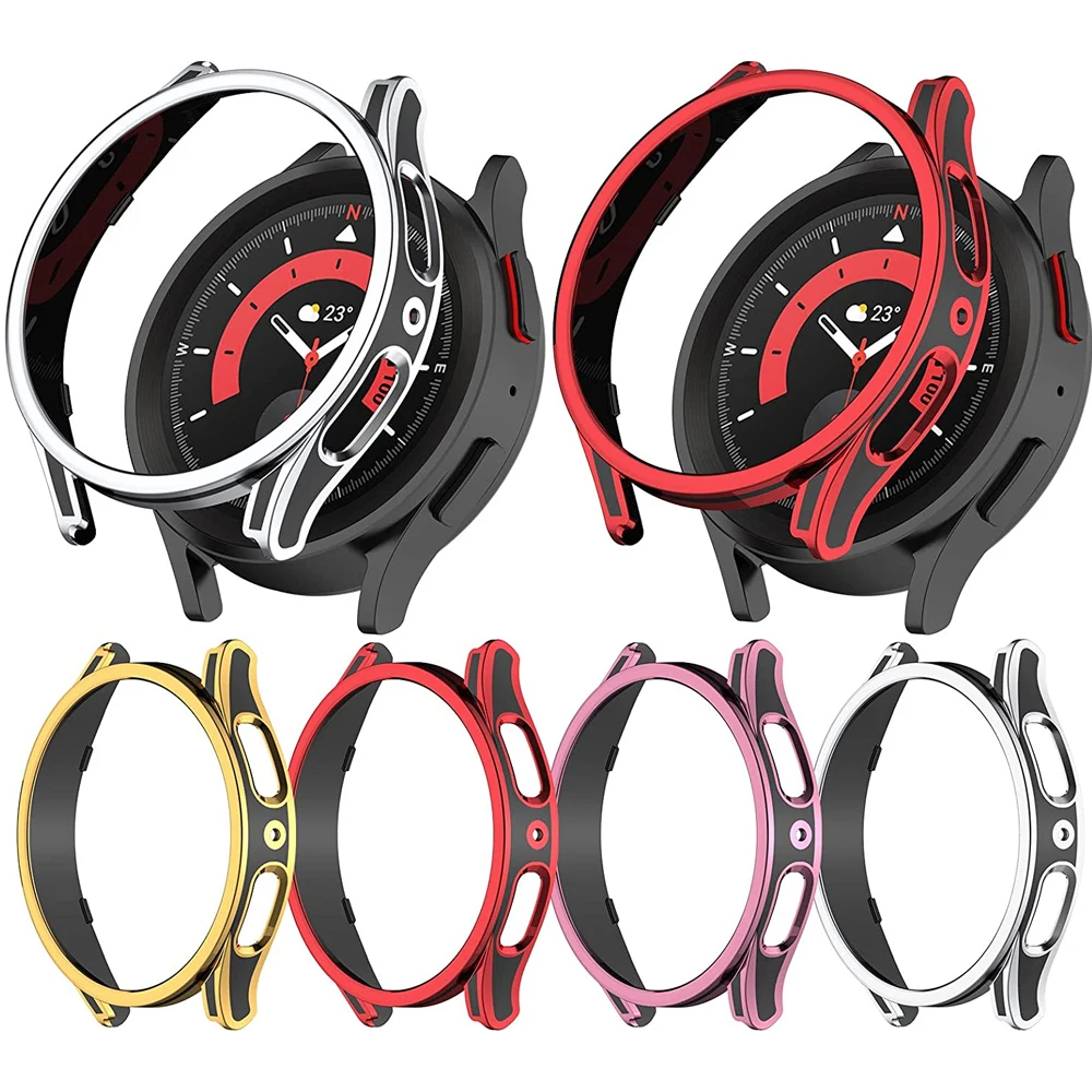 Чехол для Samsung Galaxy Watch 5 Pro 45 мм, защитный бампер для ПК, защитная пленка для экрана Galaxy Watch 4/5, 40 мм, 44 мм, защитный чехол