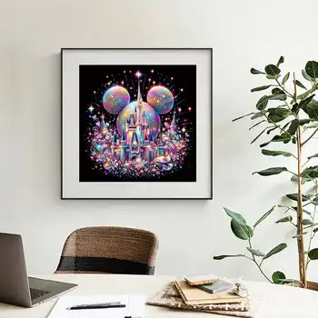 Disney Mickey Mouse DIY diamantové obrazy myš ručně vyráběné kulaté diamantové mozaiky krajina diamantové vyšívání umění vánoční dárek 10 nejlepší prodej Diamantová malba Mickey Mouse - №10