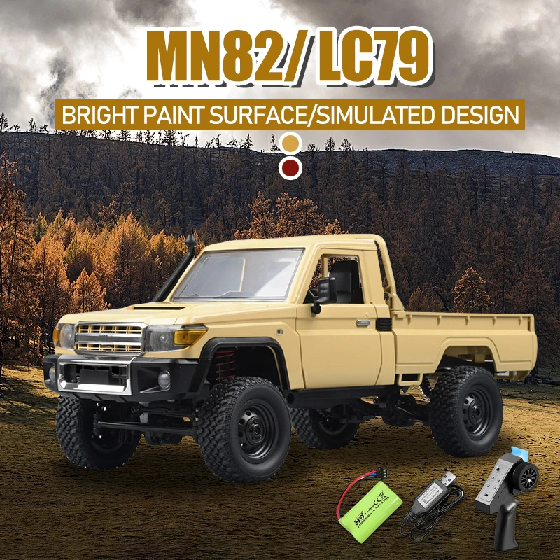 

MN82 1:12 full scale Pick up Truck 2.4G 4WD off-road Crawler RC Car controllable headlights Remote Control Toy Model Gift