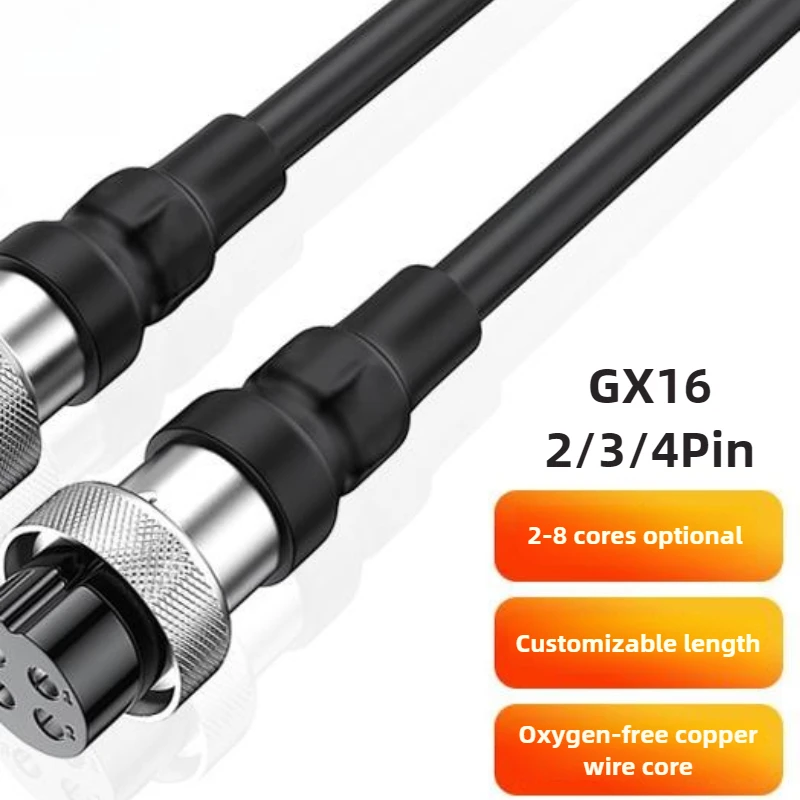 GX16 2/3/4Pin enchufe de aviación conector de Cable macho hembra Cable de extensión gx16 2/3/4 cinta central enchufe de aviación adaptador de Cable de alimentación