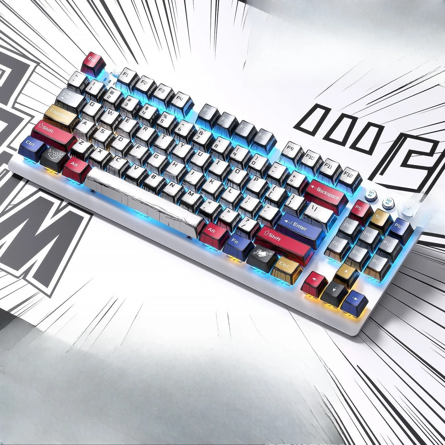 

Comic mechanical keyboard, wireless bluetooth three-mode keyboard and mouse set