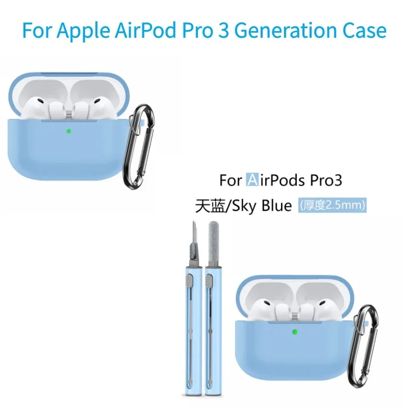 

Cute Soft Silicone Case with Cleaner Kit for Apple AirPods Pro 3 (2025) - Anti-Yellowing Cover in Multiple Colors