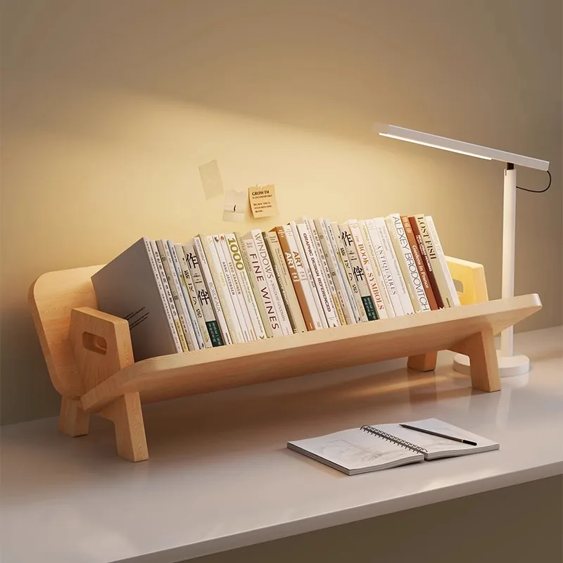 Bookshelf Desktop Shelf Student Home Writing Desk Book Simple Locker Solid Wood Large Capacity Storage Box