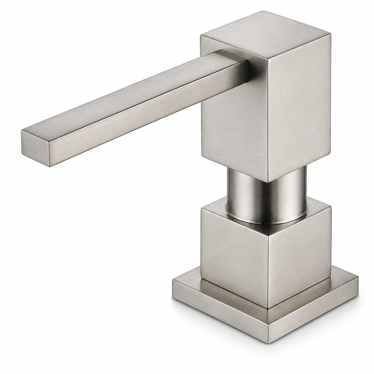 

Modern Square Brass Soap Dispenser for Kitchen Sink Built-in Countertop Dish Soap Pump with Refillable Bottle