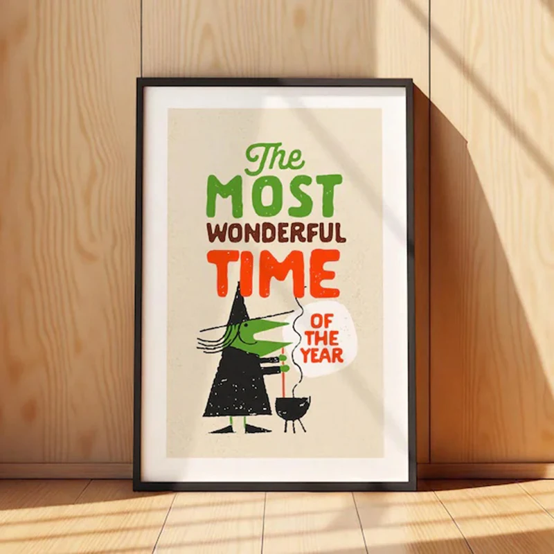 

Retro Halloween Art Spooky Witch Print Halloween Poster Kitchen Wall Art Home Decor Festive Kitchen Decor Halloween Party Gift