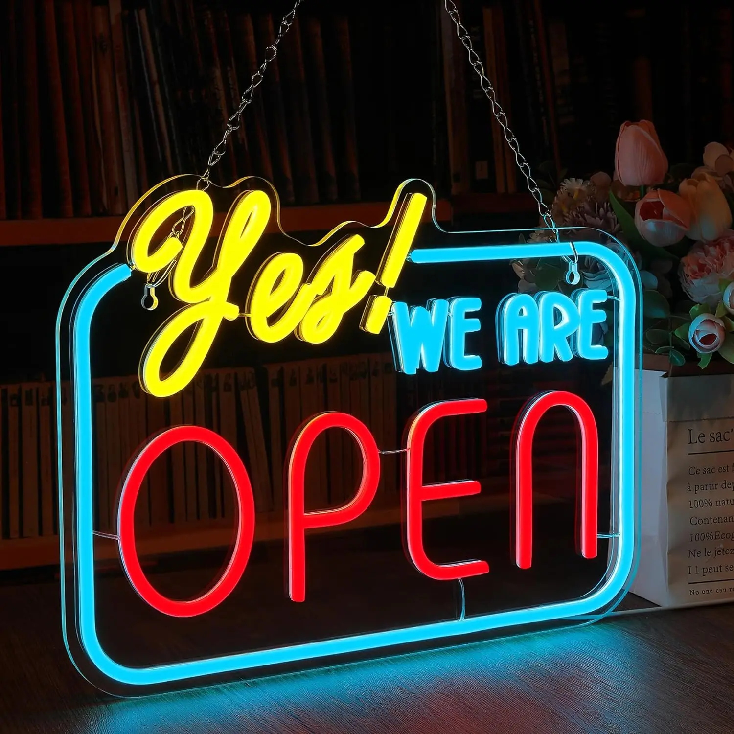 Yes We Are Open Neon Sign LED Neon Light Wall Decor  Coffee Shop Bar Office Salon Hotel Store USB Powered Man Cave Friends Gift