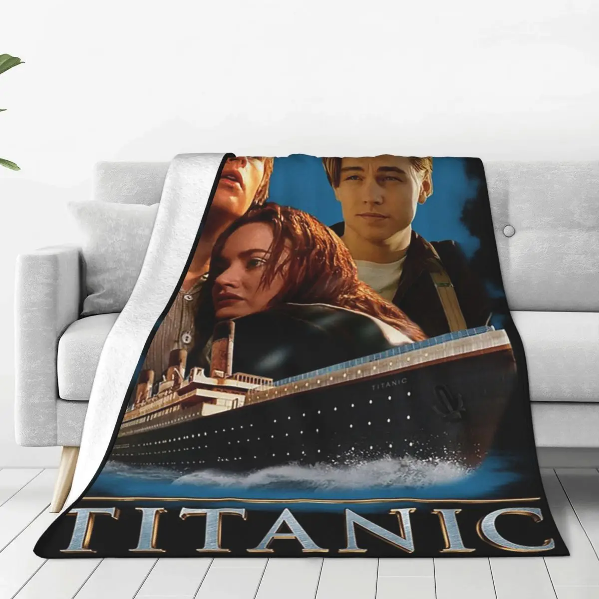 Titanic Movie Jack And Rose Design Blanket Soft Warm Flannel Throw Blanket Bedspread for Living room Picnic Travel Home Couch