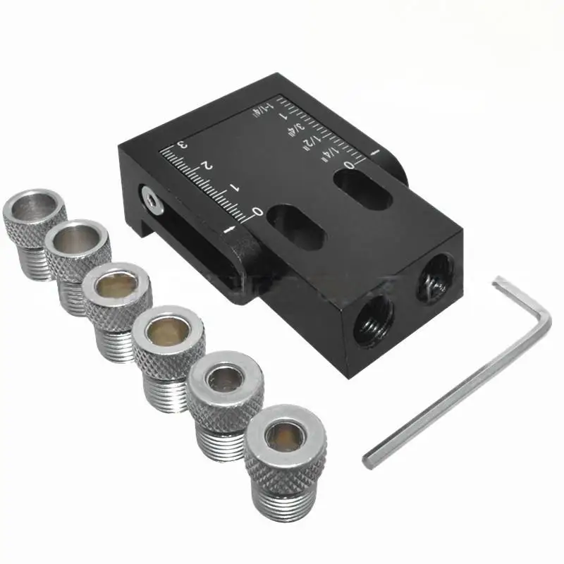 

15-degree angle pocket hole jig wood drilling guide, precision wood joining tool for furniture making with adjustable clamp