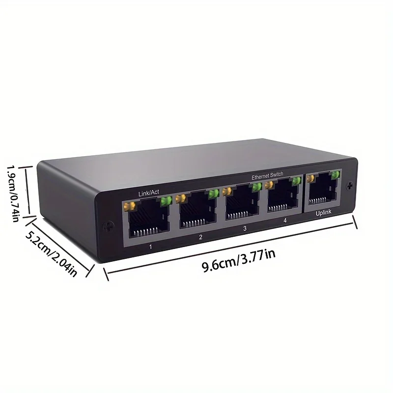 Gigabit 1 In 4 Out RJ45 Splitter 5‑Port Ethernet Adapter Plug and Play for Home Office Multi‑Device Network