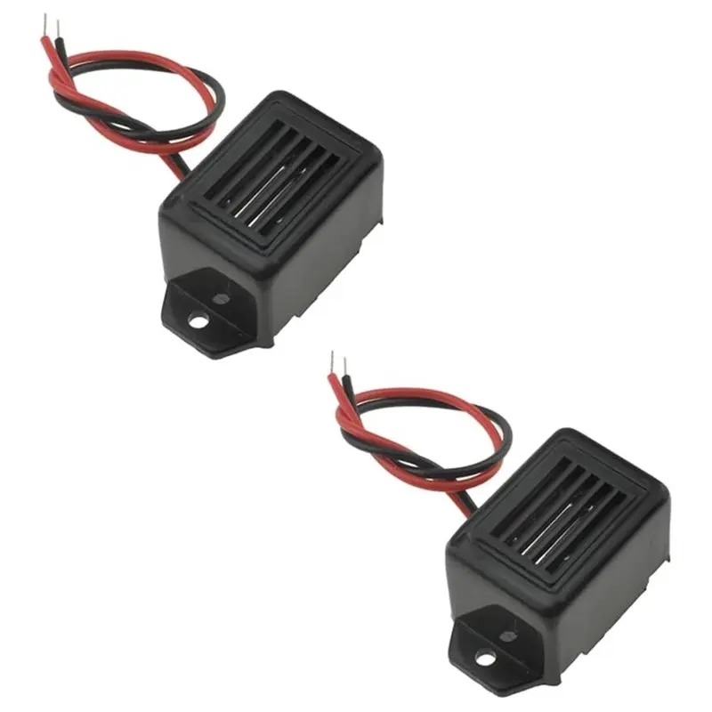 Piezo Siren Plenty 12V Electronic Buzzer Alert 400Hz Continuous Loud Beep Sonar, Wire Install For Security Horn, 2PCS-【A74Z Miua