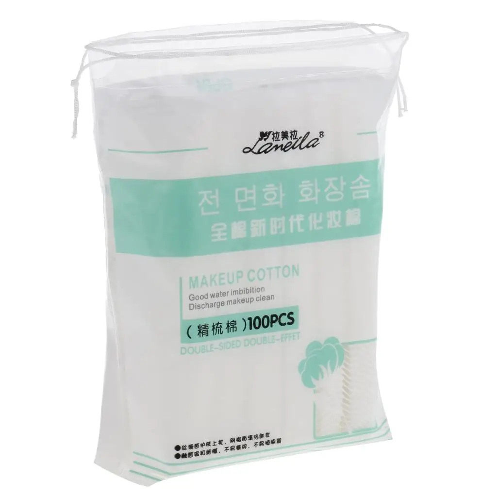 100 unidades/pacote lado 100% algodão puff almofadas de maquiagem rosto almofada de limpeza facial almofadas de remoção de maquiagem cuidados com a pele necessidade