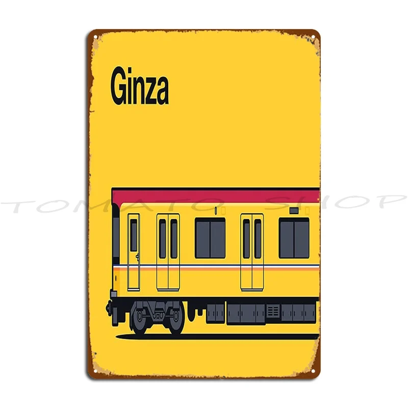 Tokyo Ginza Line 1000 Series Train Side Japan Metal Plaque Customize Bar Home Retro Printing Tin Sign Poster