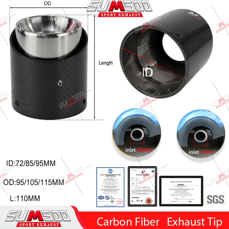 ER 1PCS Black Chrome and Carbon Fiber Muffler Tip Fit for Mini Cooper Exhaust Tip R55 R56 R57 R58 R59 R60 R61