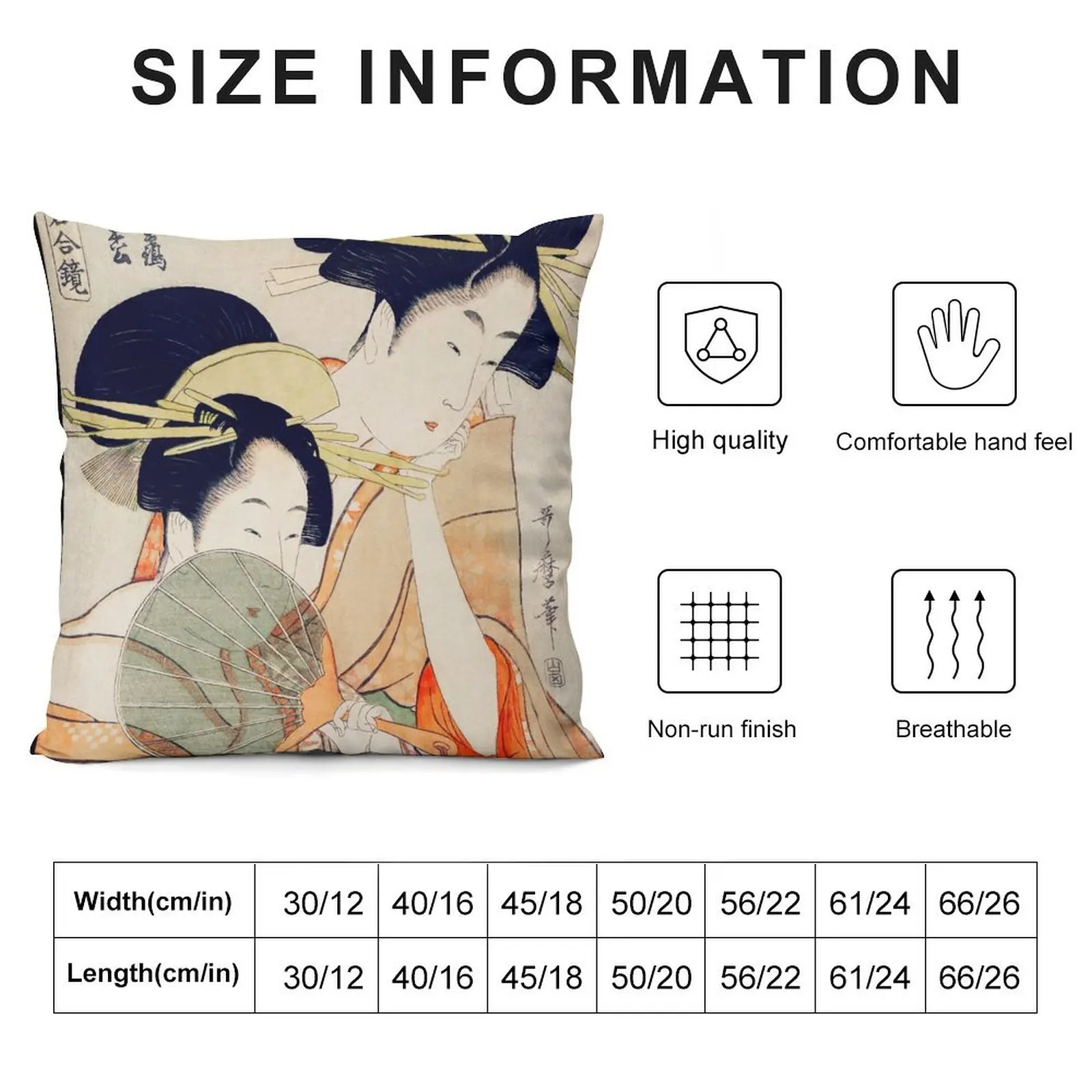 Chojiya Hinazuru Hinamatsu - Utamaro Kitagawa Throw Pillow Decorative Cover For Living Room pillow