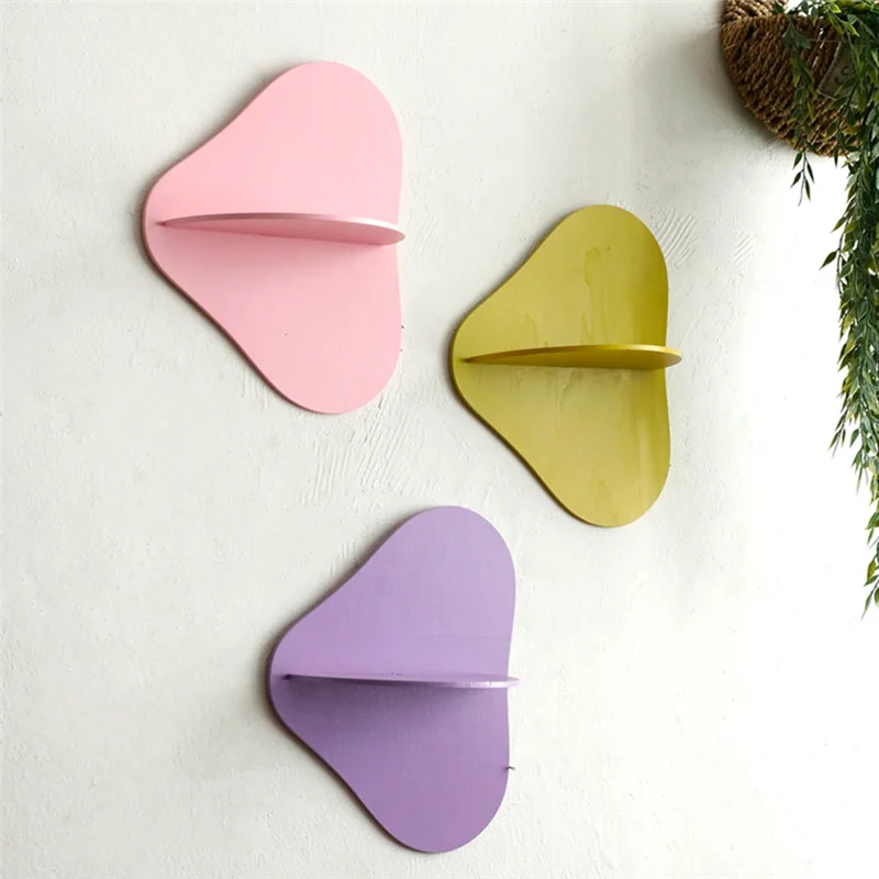 AB42-رف جدار ملون عرض موقف رف أحواض النبات تخزين الرف تزيين جدار ديكور هدية