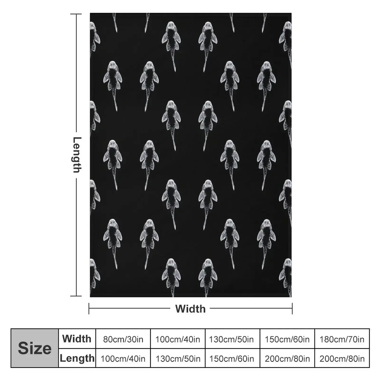 Pleco Plecostomus Sucker Fish Throw Blanket couch cozy soft plush fuzzy picnic outdoor blanket