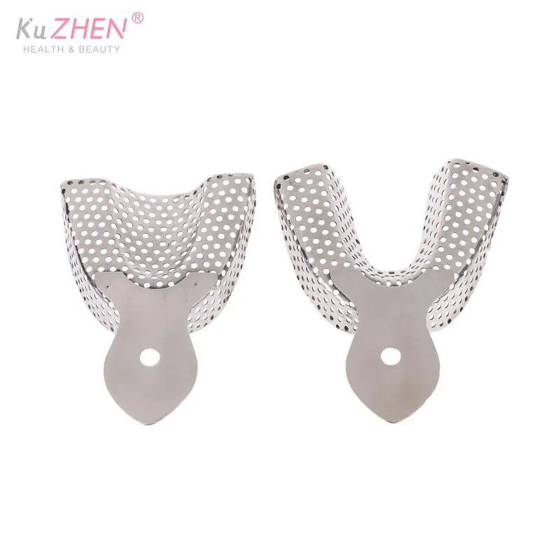 6Pcs Stainless Steel Upper And Lower Autoclavable Teeth Tray Teeth Holder Dentistry Impression Trays Lab Equipment Dental Tool