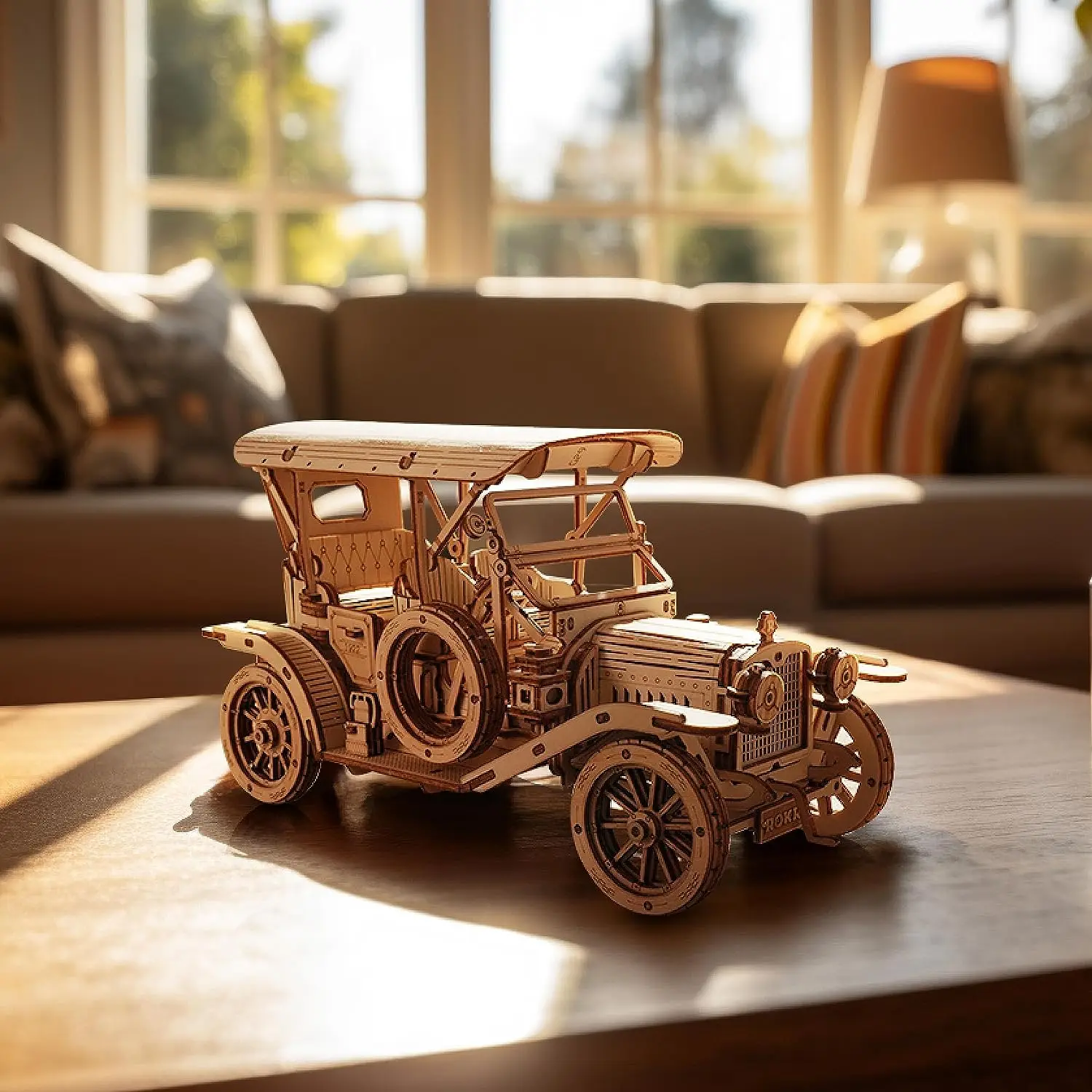 Vintage Car 3D Puzzle, Wooden Puzzle Retro Car Model Kits to Build for Adults, Gift for Antique Car Lovers Aesthetic Home Decor