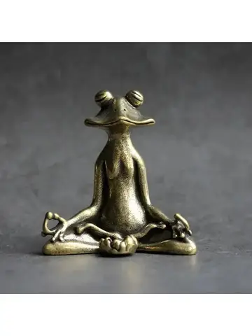 Retro Copperware Incense Socket Zen Frog Ornaments Solid Pure Copper Frog Tea Pet Incense Holder Ornaments