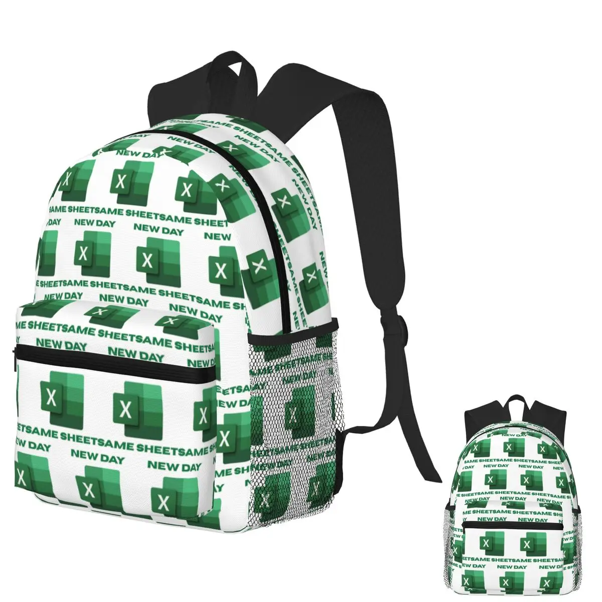 يوم جديد نفس الورقة Excel Meme حقيبة ظهر الطالب حقيبة مدرسية المشي لمسافات طويلة السفر Daypack للرجال النساء حقيبة الكتب الموضة حقائب الكتف