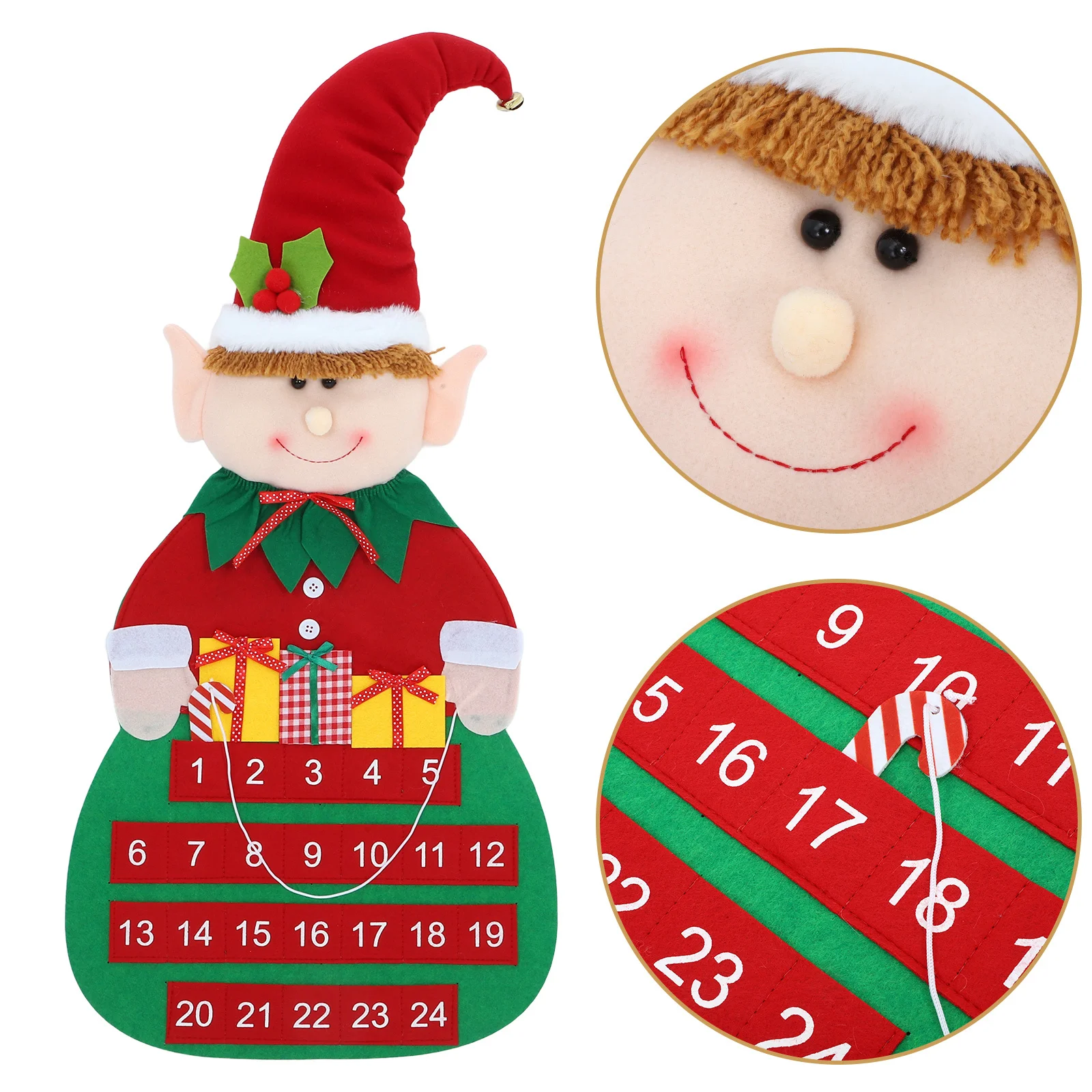 

Felt Advent Calendar Countdown To Christmas Wall Hanging Decoration Xmas Door Calendar Ornament Holiday Party Decor