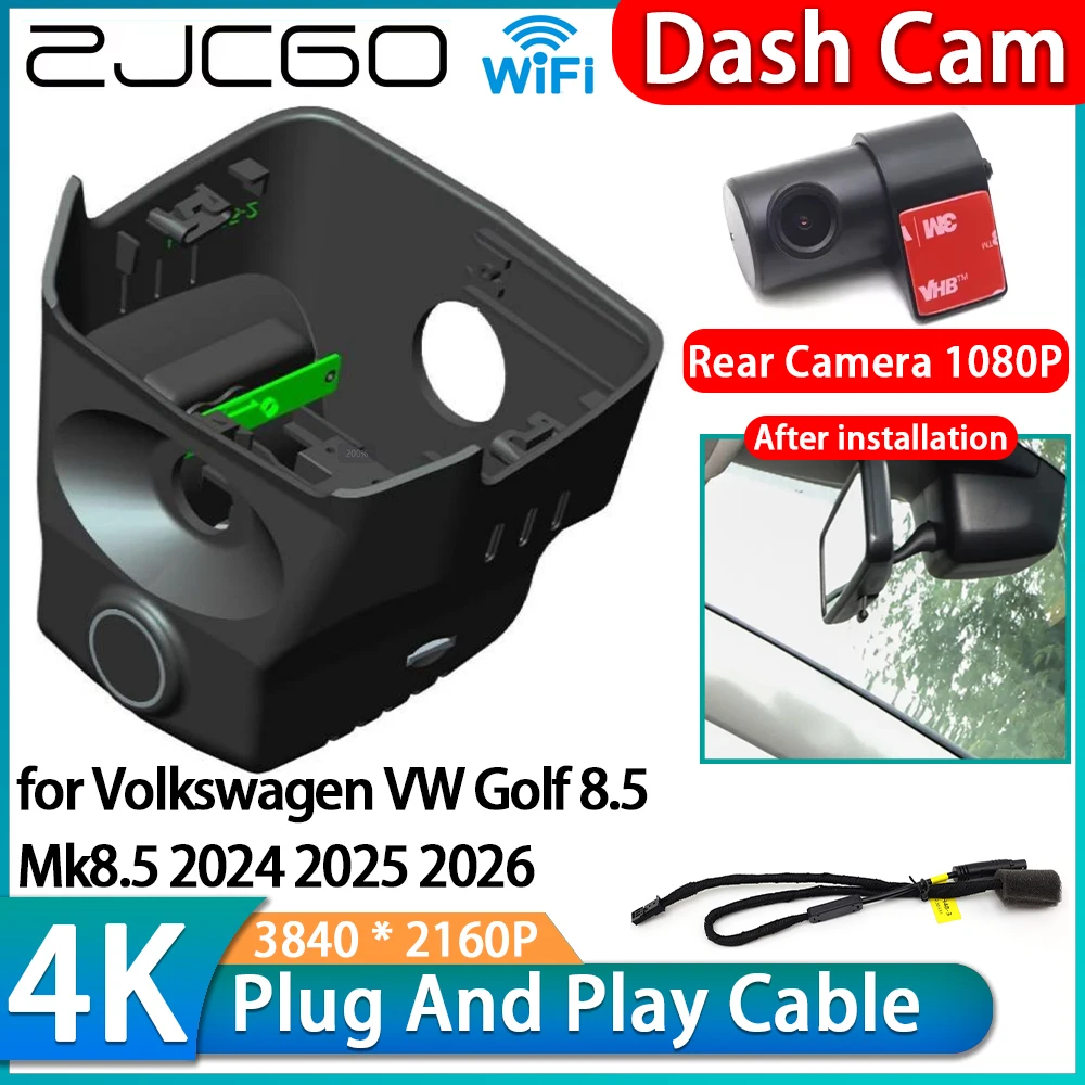 

ZJCGO for Volkswagen VW Golf 8.5 Mk8.5 2024 2025 2026 4K 2160P Wifi DVR IMX335 OEM Car Video Recorder Dash Cam Front Rear Camera