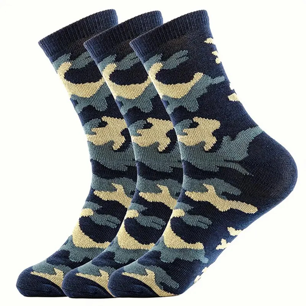 3/12 Paar Herren-Socken mit Camouflage-Muster, modischer Street-Style, geruchsabweisend, schweißabsorbierend, atmungsaktiv, für alle Jahreszeiten, Freizeitsocken – Detail 7