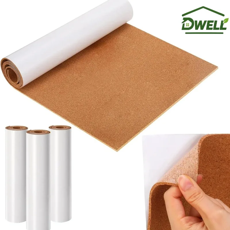 3mm Self Adhesive Cork Sheet Roll DIY Craft Material Natural Cork Liner for Bulletin Board Drawer Cabinet Furniture Wall Decor