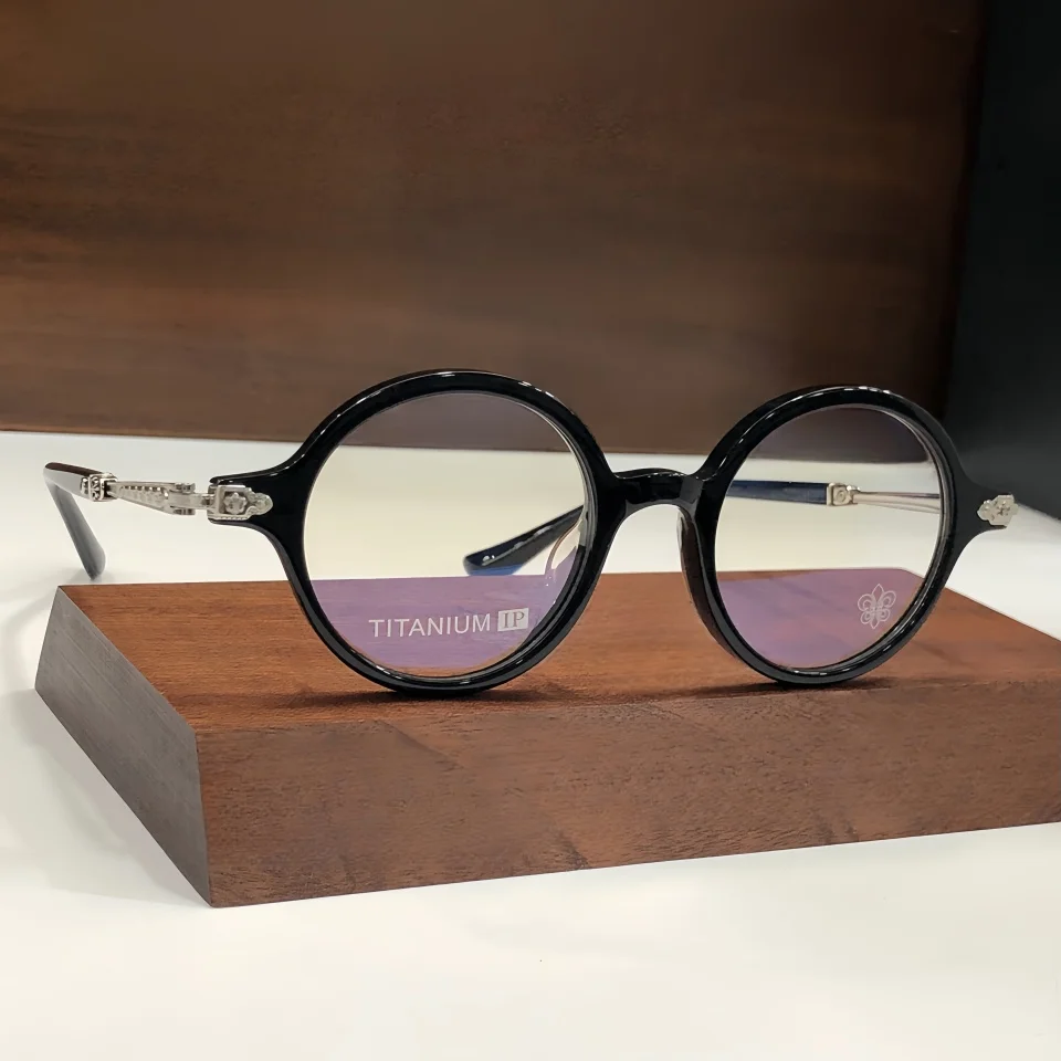 

2024 Myopic Glasses Frame Round Large Frame Classic Women Retro Acetate Men Personality Optical Prescription Luxury Glasses