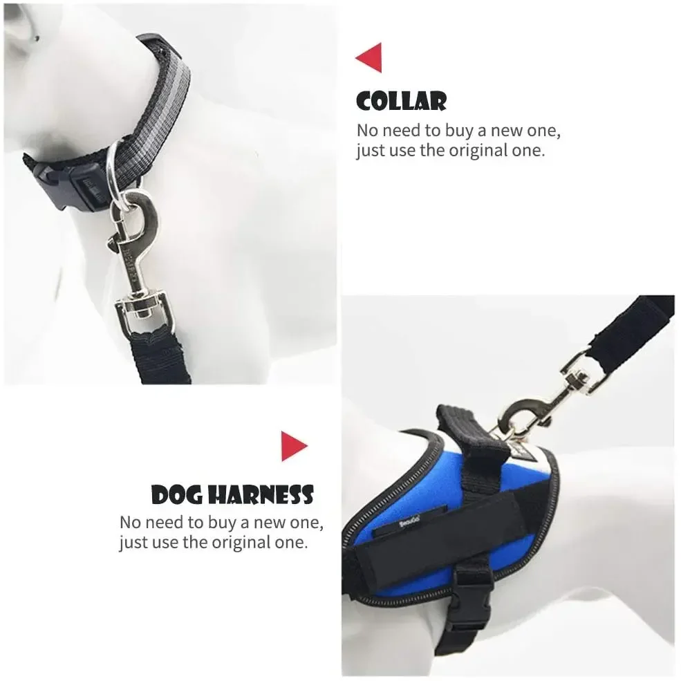 Cinturón de seguridad de coche para perros y gatos, asiento ajustable para mascotas, arnés para vehículo, Clip de plomo, palanca de seguridad,